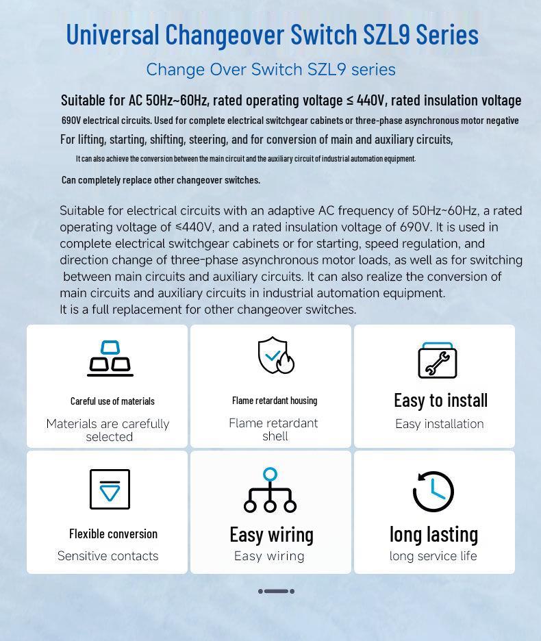 Zhuochao SZL9-20/D0083.1 Rotary Changeover Switch (Equivalent to LW31 GLE9 EP Universal Switch)