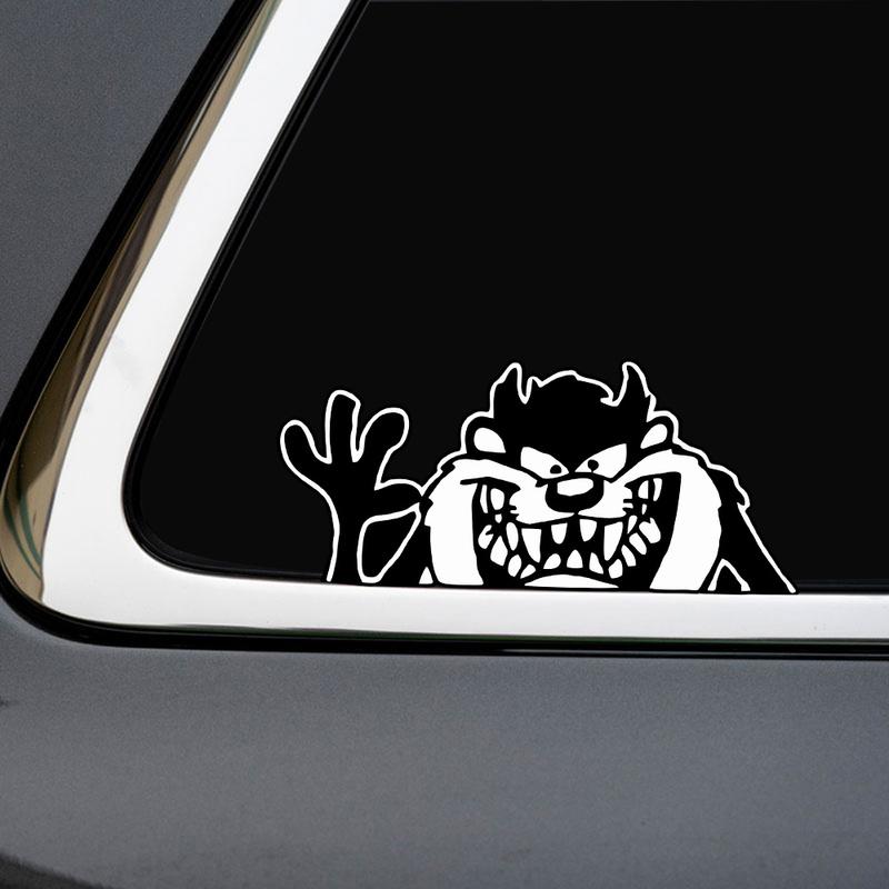 1pc Engraved Devil with Waving Gesture Sticker Interesting Pattern Vinyl Decal for Car Bumpers Trucks Vans Laptops Mugs Glasses