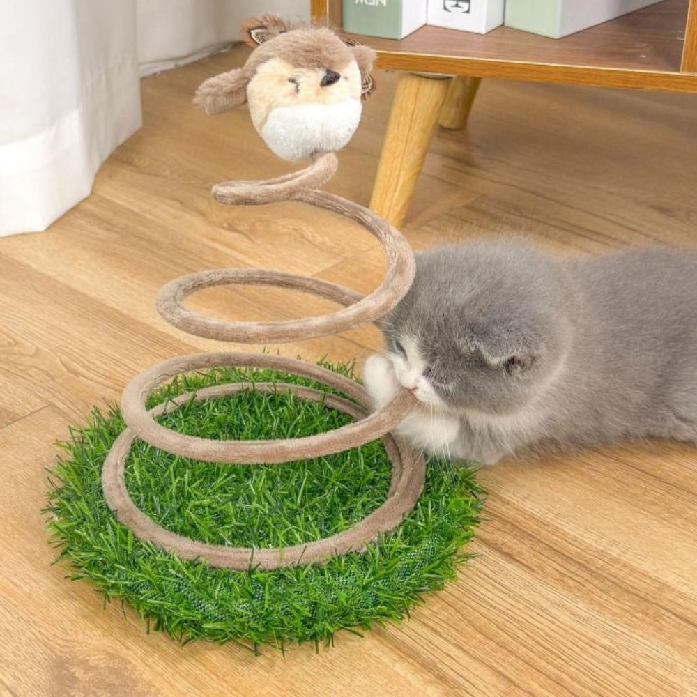 Creative Cat Scratching Tray Plush Sparrow Interactive Cat Toy Cat Spring Toy  Indoor Play