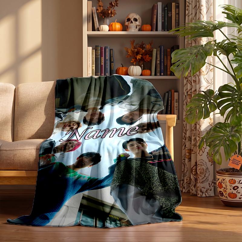 enhypen Custom Flannel Blankets Soft Warm Cozy Throws for Home Decor Holiday Gifts