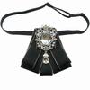 Polyester Rhinestone Bow Tie Solid Color Shirt Collar Luxury Ribbon Bow Tie  Daily