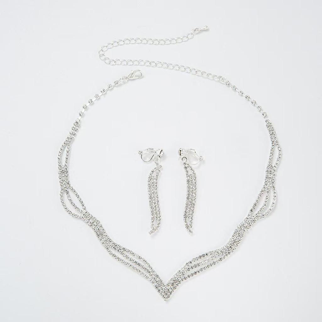 Комплект свадебных ожерелий со стразами в Иу — европейский и американский стиль