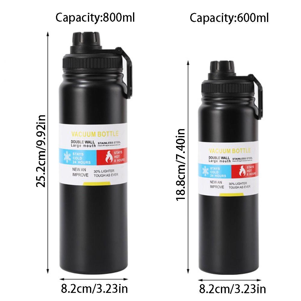 600/800ml Insulated Cup Leakproof Sports Water Bottle Vacuum Flask For Outdoor/Travel