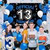 Vicycaty 13th Birthday Decorations for Boys Girls, Official Teenager 13 Years Old Birthday Party Supplies Set with Fabric Backdrop Banner, Foil