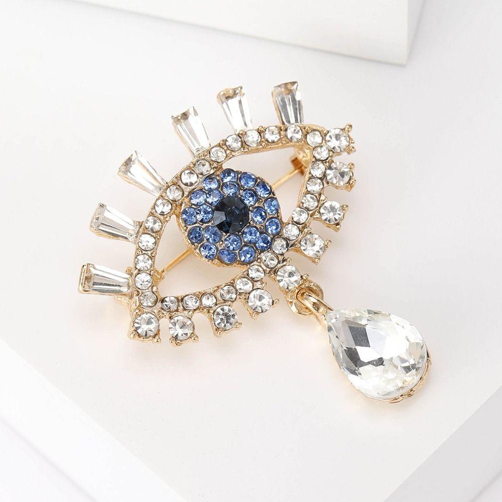 Decoration Devil Eye Brooch Pin Hollow Out Banquet Clothes Pin Unique Luxury Badge Pin Gifts