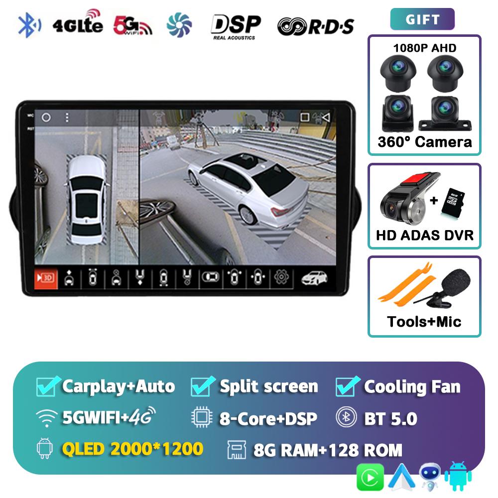 Android 14 Carplay Auto Car Radio For Fiat Tipo Egea Dodge Neon 2015-2018 GPS Multimedia Video Player Navigation Stereo WIFI+4G