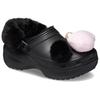Crocs ЕВА Однотонные Платформенные Флисовые Туфли с Отверстиями Женские Черные