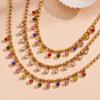 2026 Trending Geometric  Choker Necklace for Women Stainless Steel Gold Plated Pastel Beaded Chain Minimalist Party Jewelry