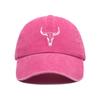 Distressed Bull Skull Print Baseball Cap Washed Cotton Sun Hat Dad Hat  For Man Women Unisex