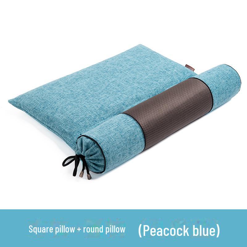 Cervical Pillow for Vertebra Support: Buckwheat & Cassia Seed Sleep Aid, Curvature Corrector Round Pillow