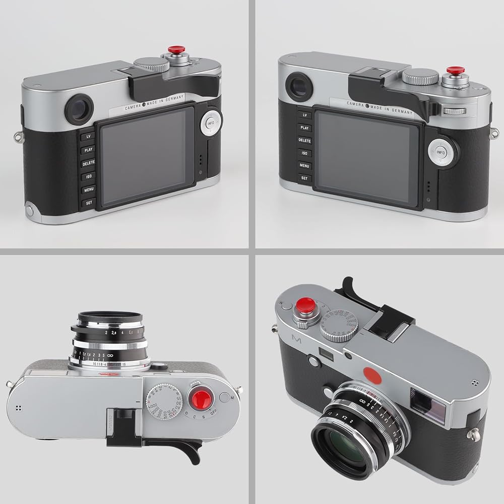 Haoge THB-M24B Thumb Rest, Black, Compatible with various camera models including Leica M Typ240, M-P Typ 240, M240P, M Typ262, and M-D Typ 262.