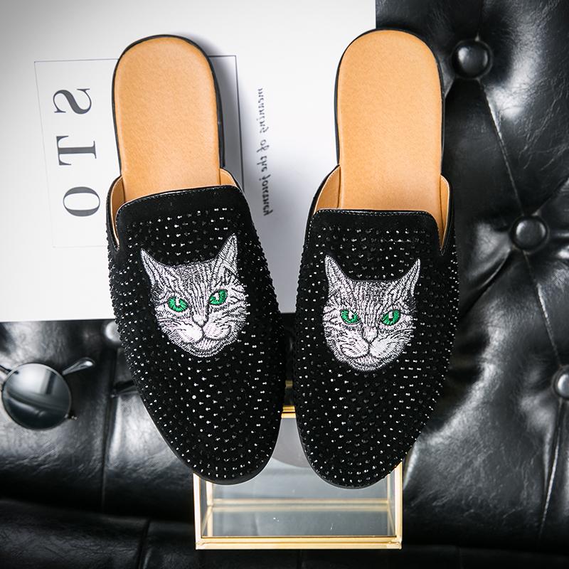 Дизайнерский бренд, роскошные черные полуботинки для мужчин, кожаные туфли, мужские мюли, повседневные шлепанцы, тапочки, сандалии, мужские модные мокассины 2024