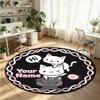 Mandala Ornament (351) Theme Round Crystal Velvet Rug Custom Name Text Personalized Floor Mat Home Decor Non Slip Crystal Carpet