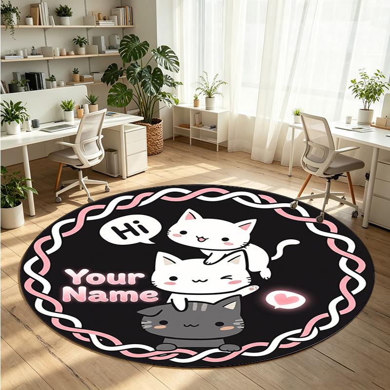 Mandala Ornament (351) Theme Round Crystal Velvet Rug Custom Name Text Personalized Floor Mat Home Decor Non Slip Crystal Carpet