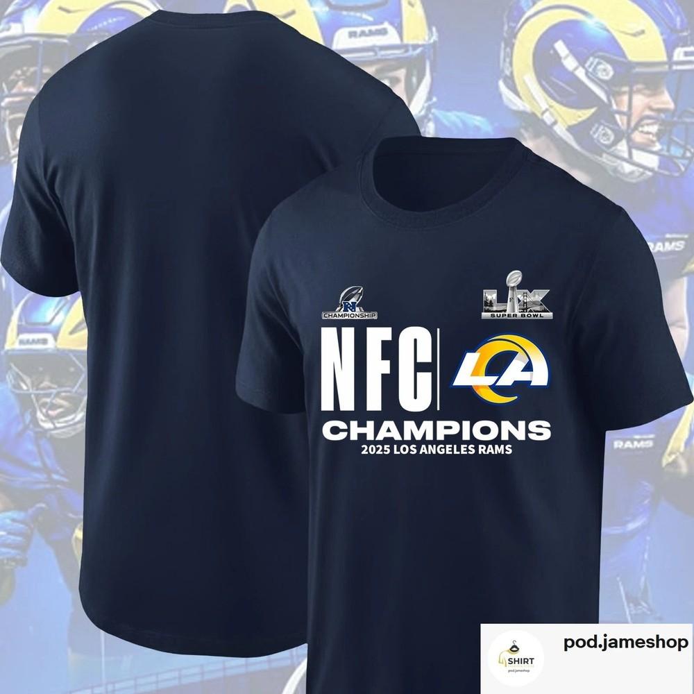 LA Ram 2025 NFC Conference Champions Navy TShirt Unisex S-5XL Unisex T-Shirt