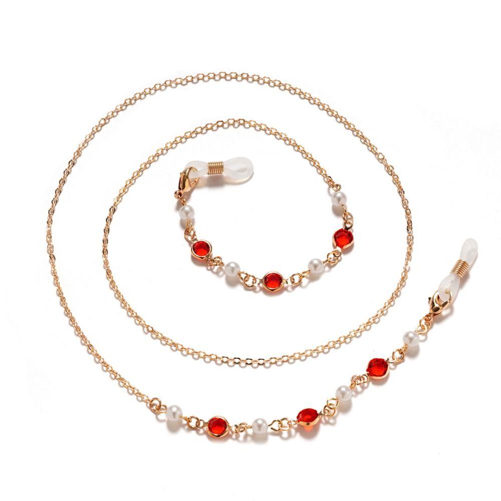 1PC Alloy Eyeglasses Chain Rhinestone Eyewear Holder New Glasses Strap Office Use