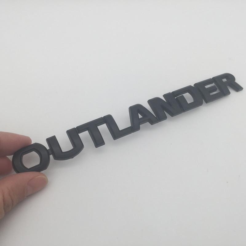 1pcs 3D ABS silver/black for Mitsubishi OUTLANDER car letters Fender side emblem rear Tail Bumper Truck badge sticker Styling LK2