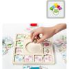 Wooden log toy  learning activity with 96 cards, 3 dice, educational toy for 4