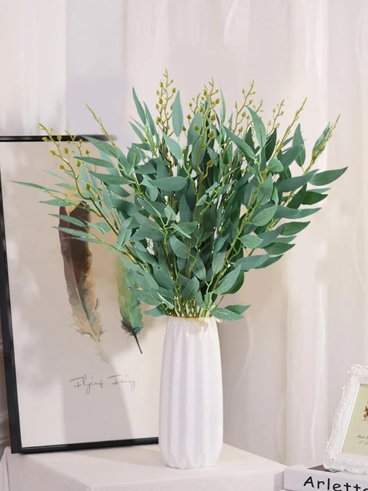 3 пучка шелковых листьев с 5 ответвлениями, искусственный букет из ивы для свадебного декора, украшения дома, сада, вазы, для вечеринки в стиле джунглей, для изготовления венков из растений своими руками