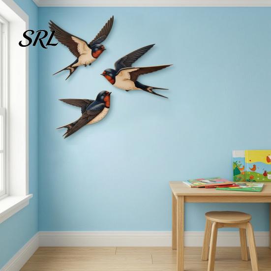 Entryway Decorative Pendants 3Pcs Wooden Pufferfish/Fish/Seagull/Swallow Wall Decor, Nautical Fish Art, Rustic Coastal Decoration, Artistic