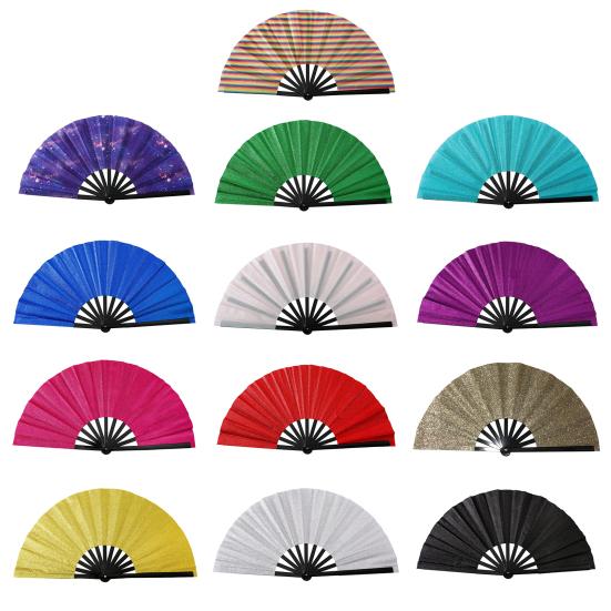 Yousheng Glitter Kung Fu Folding Fan Dance Performance Handheld Fan Portable Lightweight Summer Cooling Fan Decoration Party Accessories