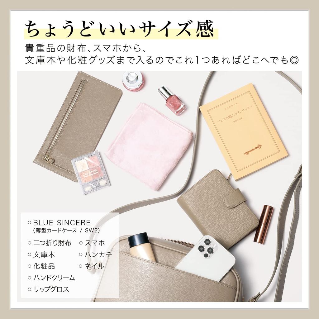 BLUE SINCERE Shoulder Genuine Cowhide Leather SHB10 Women's Bag, Leather, Compact, Lightweight, Mini, One-Shoulder Bag, Vegetable-Tanned / (Grey