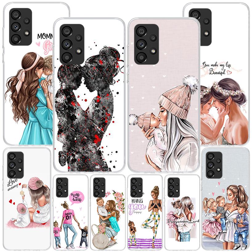 Mom Baby Girls Phone Case For Samsung Galaxy A17 A16 A15 A14 A13 A57 A56 A55 A54 A53 A37 A36 A35 A34 A33 A26 A25 A24 A23 Galaxy
