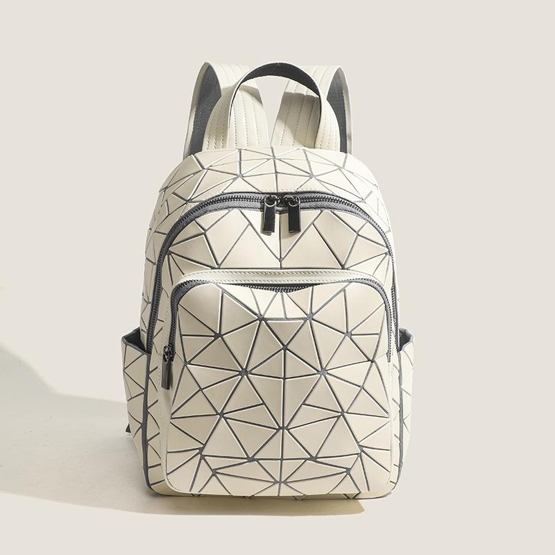Новый рюкзак с лазерной геометрической ромбовидной сеткой, легкий рюкзак для девочек, модный рюкзак большой емкости