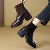 Fashion 2026 Winter Knitted Stretch Boots Women Luxury Genuine Leather Splicing Design Ankle Boots Comfortable Warm Sock Botas for Women