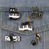 Personalized Kitten Piano Corsage Badge - Cute Cartoon Animal/Music Gift Decoration