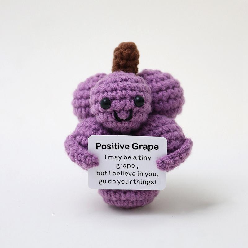 Вязание крючком вручную эмоциональное украшение позитивная энергия фрукты животное крючок тканый готовый продукт украшения для автомобиля поощрительная открытка