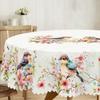 1 шт. Круглые и прямоугольные скатерти с весенними цветами и птицами, доступны различные размеры, декоративная скатерть с принтом весенних цветов и птиц