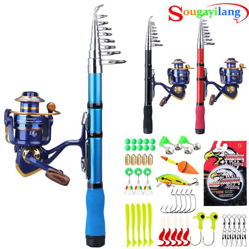 SOUGAYILANG Fishing Rod Reel Set Carbon Fiber Rod with Spinning Reel for Freshwater Saltwater Fishing