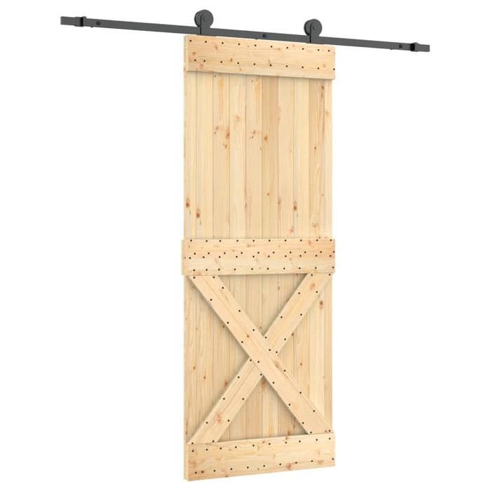 VidaXL Porte coulissante et kit de quincaillerie 80x210 cm pin massif, porte intérieure, porte de grange intérieure 3203077