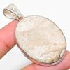 Natural Fossil Coral Gemstone Handmade 925 Sterling Silver Pendant 2.36" K2q42