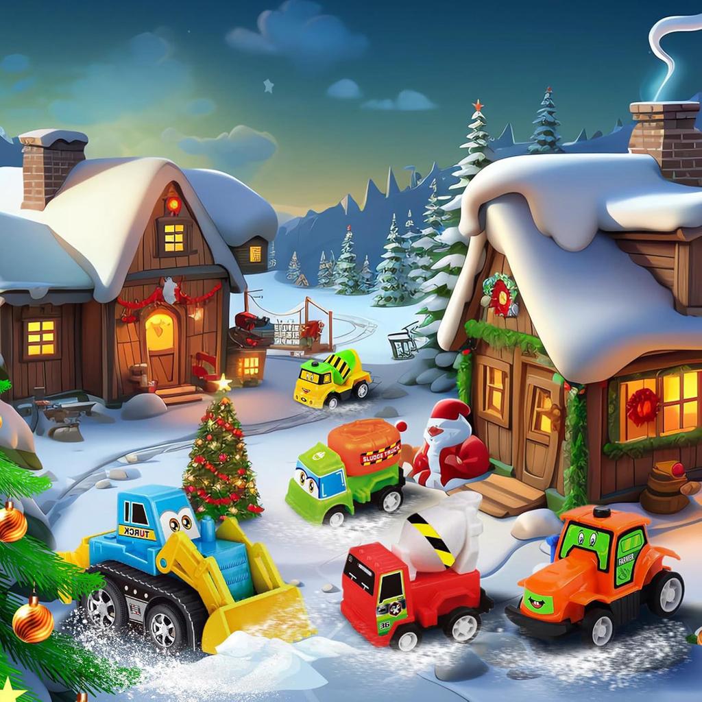 Arrival Calendar Includes 24 Christmas Decorations Countdown Engineering Vehicle Arrival Calendar Christmas Countdown
