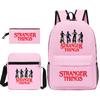 Stranger Things Backpack Set 3-Piece Student School Bag with Lunch Bag & Pencil Case Black TV Merch