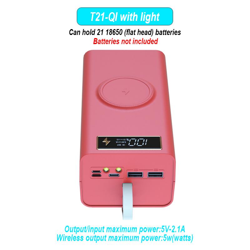T21 21x18650 фонарик, зарядное устройство, держатель для аккумулятора, чехол «сделай сам», двойной USB 18650, чехол для аккумулятора, организация хранения