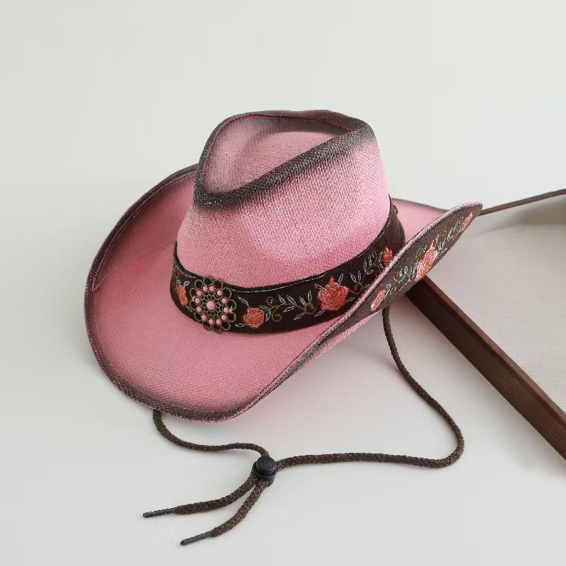 New Embroidery Accessories Straw Cowboy Hat For Women And Men – Western Sun Hat For Country Concert Rodeo And Cowgirl Outfit