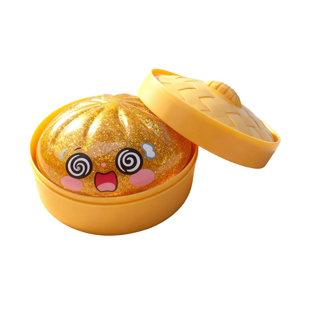 Dumpling Stress Balls Toy with Steamer Simulation Food Squishies Bun Fidget Sensory Toys for Home Desktop Decoration Party Gifts