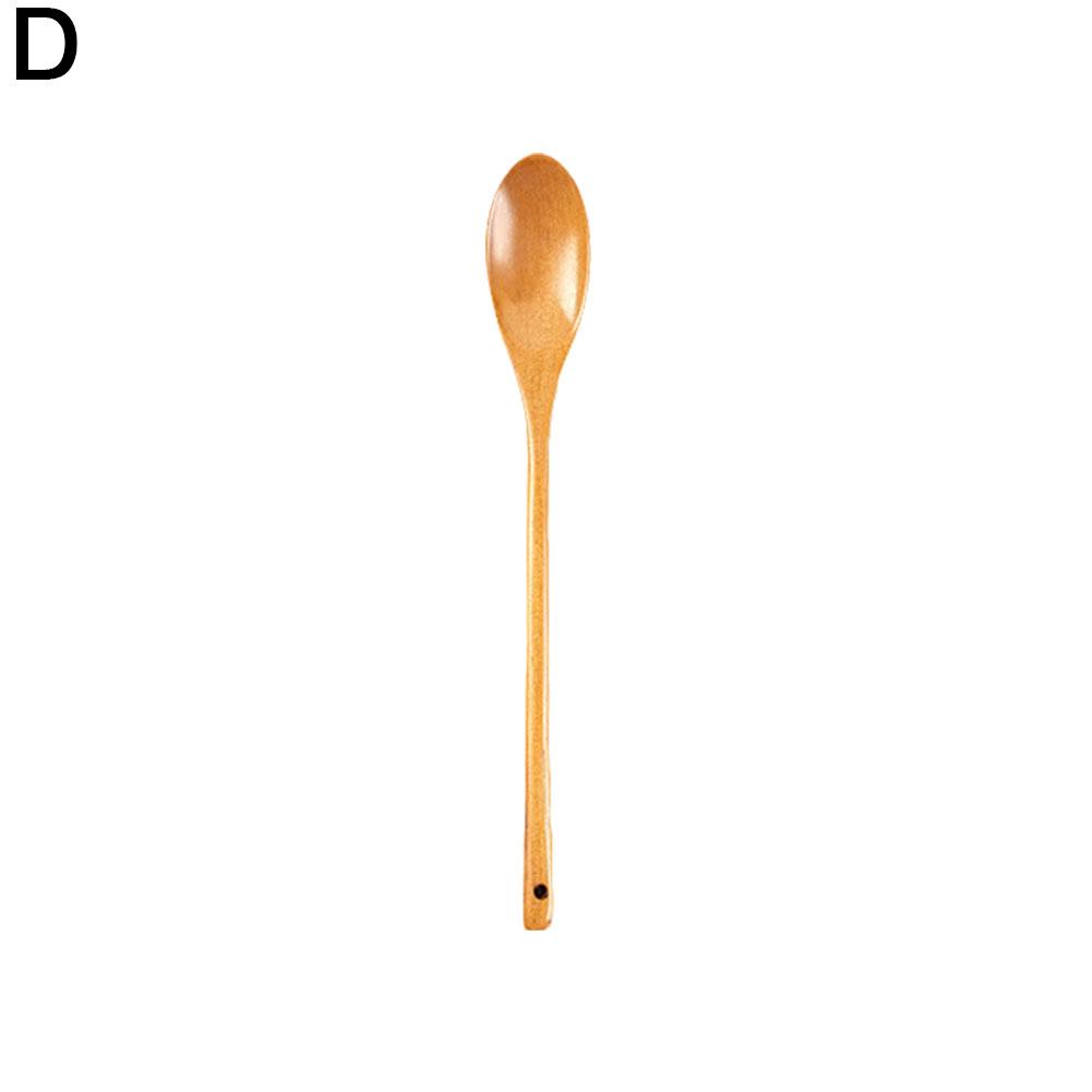 Long Handled Wooden Stirring Spoon Natural Wood Soup Tableware Cooking Honey Coffee Spoon Mixing Spoon Household Soup Spoon4