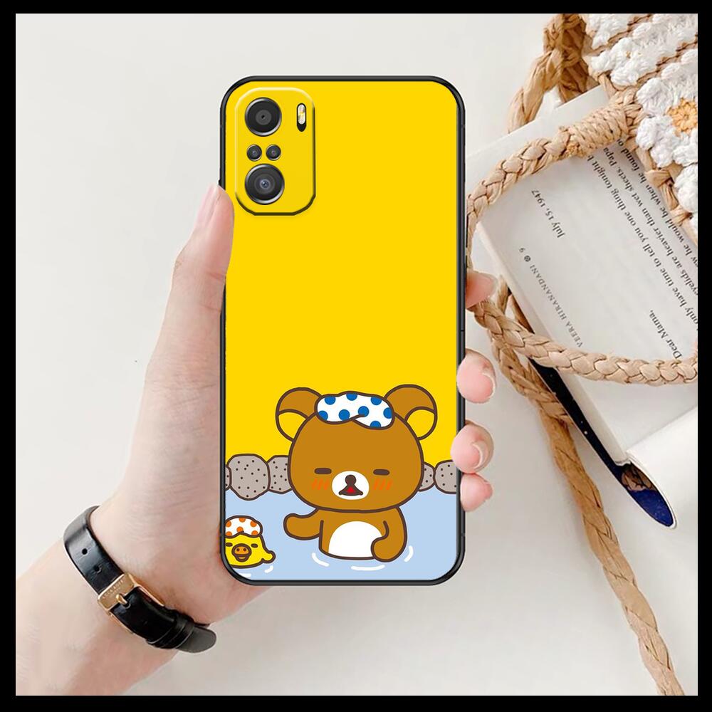 TOPLBPCS Cute Rilakkuma Phone Case For Xiaomi Redmi 11 Lite Pro Ultra 10 9 8 MIX 4 FOLD 10T Black Cover Silicone Back Prett