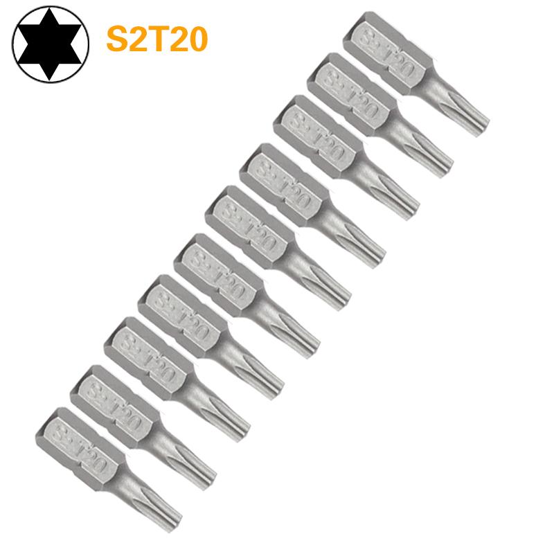 1 Inch T6 T7 T8 T9 T10 T15 Torx Screwdriver Bit Set S2 Steel 1/4 Inch 6.35mm Hex Shank Electric Screwdriver Bits For Power Tools