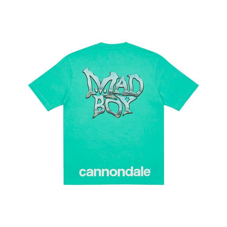 Palace X Cannondale Коллаборация Mad Boy Футболка Мятный Принт Логотипа Круглый Вырез Короткий Рукав Унисекс Топы Мятно-Зеленый PAL-FW21-305