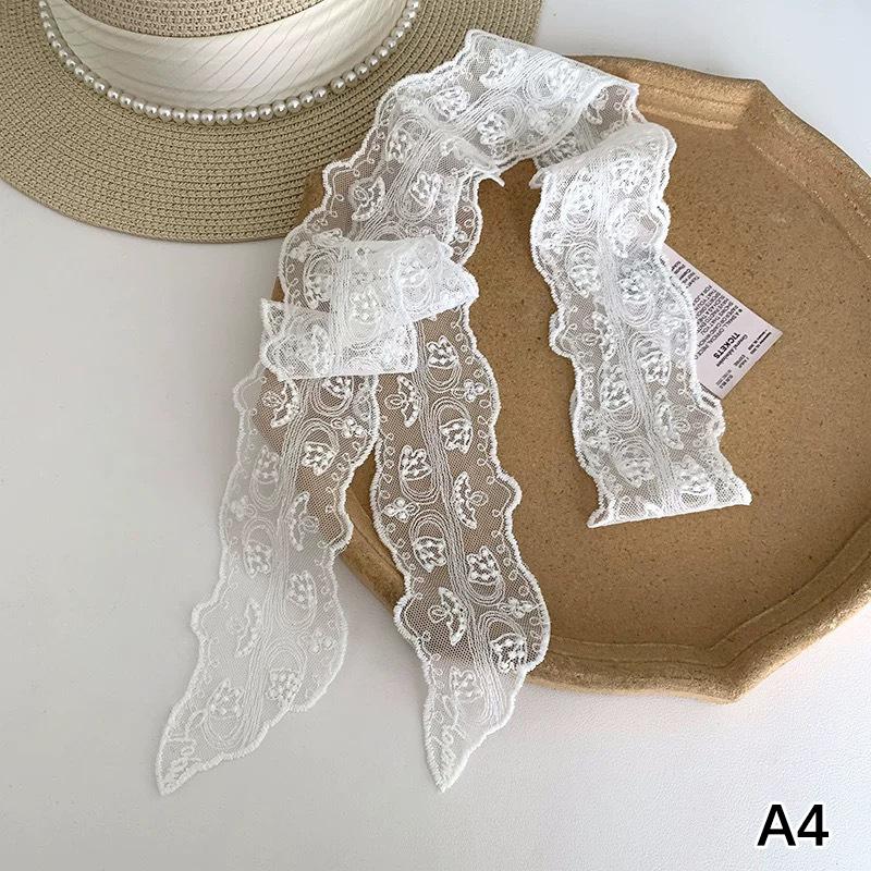 Y2K Long Lace Waistband Bow Floral Lace Waist Belt Tie Up Thin Dress Jeans Belt Summer