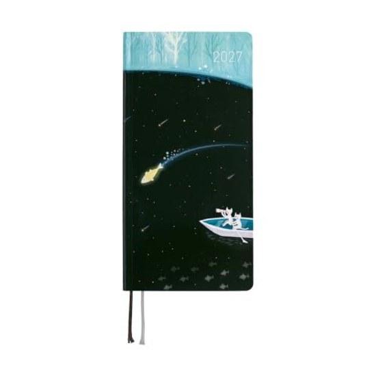 Hobonichi Techo 2027 Weeks Kubota Hiroko Light Blue Forest Meteor Shower January Start Weekly Planner Left Slim Vertical