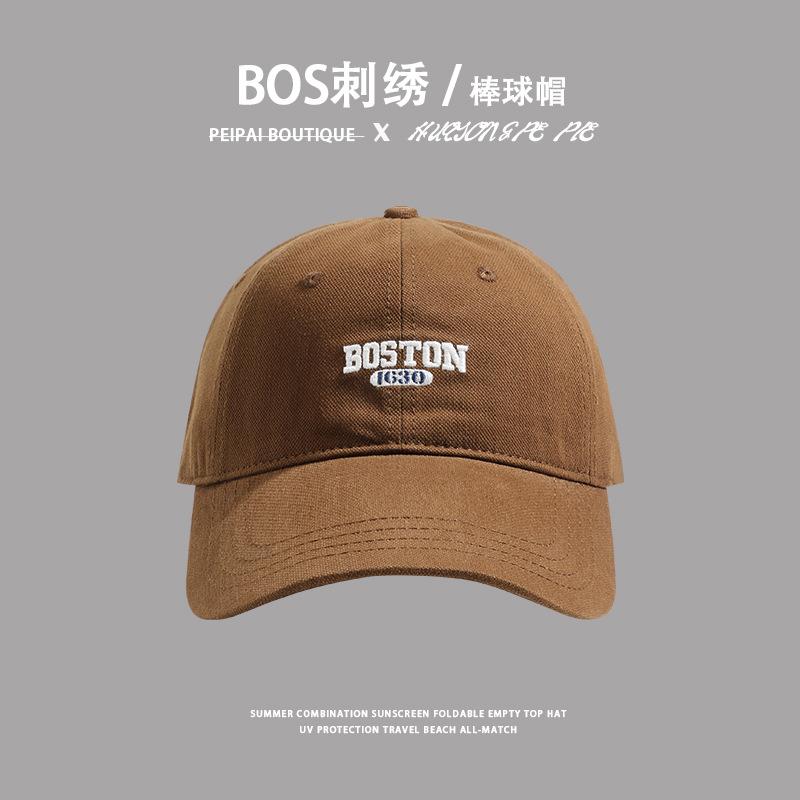 Корейский алфавит вышитый черный кепка женская с длинными полями большая окружность головы бейсболка расширенные поля показывающая лицо маленькая шляпа