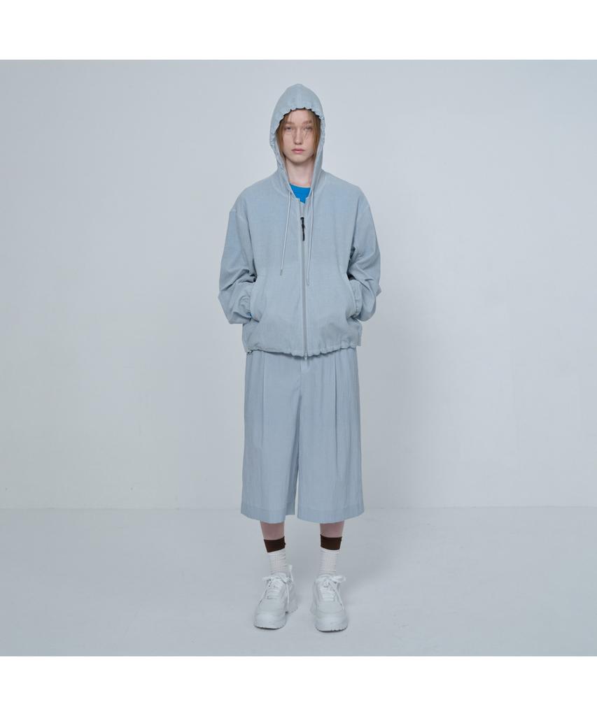 Customellow [Online Only] Gray Crinkled Hood Zip Jacket Cquam26211Gyx