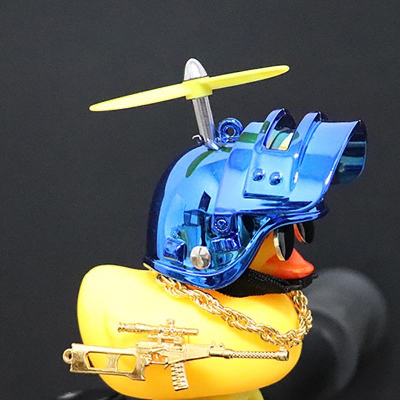 Motor Accessories Yellow Duck with Helmet for Bike Without Lights Auto Car Accessories Duck In The Car Car Interior Decoration