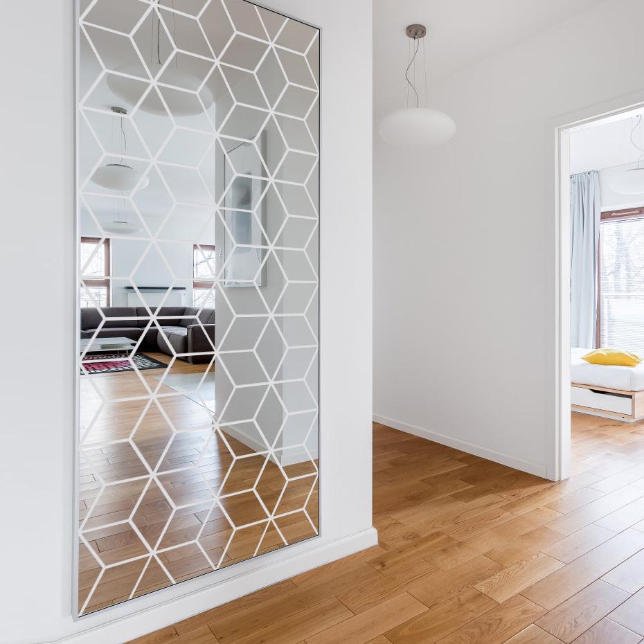 Two-Piece Cross Rhombus Cube DIY Mirror Wall Stickers